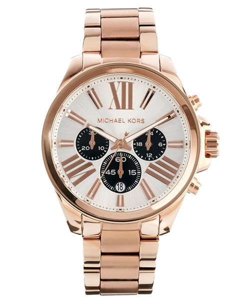 michael kors pink face gold watch|rose gold tone watch.